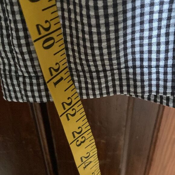 ASOS DESIGN gingham black white v-neck wide leg long sleeve smock jumpsuit 0P - Picture 6 of 9